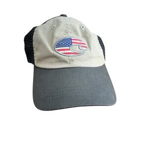 Costa Adjustable Unstructured Cap Hat American Flag Logo Outdoor